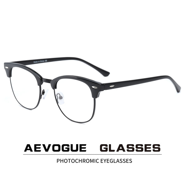 AEVOGUE Photochromic Glasses Prescription Frame Men Optical Eyeglasses Women Eyewear Anti Blue Light Glasses KS101