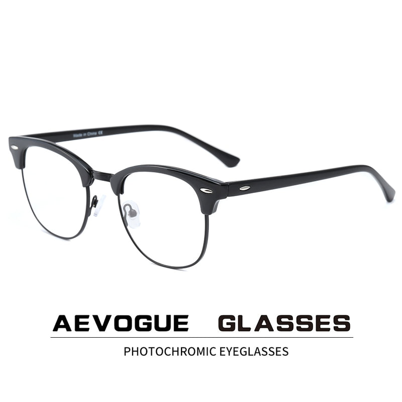 AEVOGUE Photochromic Glasses Prescription Frame Men Optical Eyeglasses Women Eyewear Anti Blue Light Glasses KS101