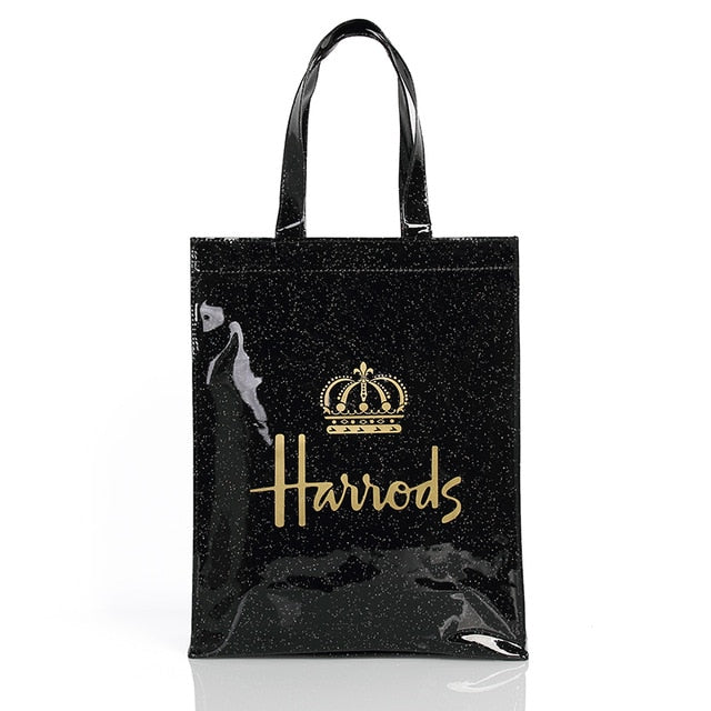 Fashion PVC Reusable Shopping Bag Women's Bag Eco Friendly London Shopper Bag Large Capacity Waterproof Handbag Shoulder Bag