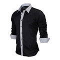 VISADA JAUNA Men Shirts Europe Size New Arrivals Slim Fit Male Shirt Solid Long Sleeve British Style Cotton Men's Shirt Office
