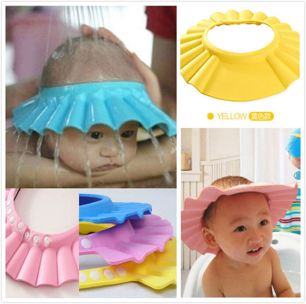 2017 Brand New Baby Children Kids Safe Shampoo Bath Bathing Shower Cap Hat Wash Hair Shield adjustable elastic Shampoo Cap