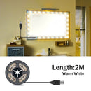 5M Tocador con espejo Makeup Mirror Light String USB 5V Dressing Table Bathroom Lamp Tape Led Vanity Mirror Make Up Light Strip