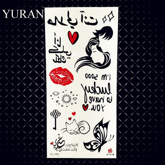 Cherry Sexy Lips Temporary Tattoos Sticker For Women Girls Kids Children Waterproof Tattoo Paper Butterfly Fake Body Art Tatoos