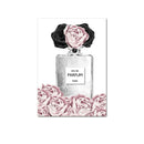 Pink Flower Perfume Fashion Lady Poster Sliver Lips Makeup Print Canvas Art Painting Wall Picture Modern Girl Room Home Decor