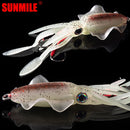 SUNMILE Fishing Soft Squid Lure 20g/60g/80g/100g/120g/150g Luminous/UV Squid Jig Fishing Lures For Sea Fishing Wobbler Bait