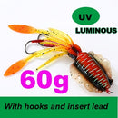 SUNMILE Fishing Soft Squid Lure 20g/60g/80g/100g/120g/150g Luminous/UV Squid Jig Fishing Lures For Sea Fishing Wobbler Bait