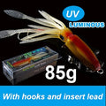 SUNMILE Fishing Soft Squid Lure 20g/60g/80g/100g/120g/150g Luminous/UV Squid Jig Fishing Lures For Sea Fishing Wobbler Bait