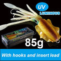SUNMILE Fishing Soft Squid Lure 20g/60g/80g/100g/120g/150g Luminous/UV Squid Jig Fishing Lures For Sea Fishing Wobbler Bait