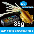 SUNMILE Fishing Soft Squid Lure 20g/60g/80g/100g/120g/150g Luminous/UV Squid Jig Fishing Lures For Sea Fishing Wobbler Bait