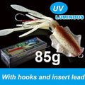 SUNMILE Fishing Soft Squid Lure 20g/60g/80g/100g/120g/150g Luminous/UV Squid Jig Fishing Lures For Sea Fishing Wobbler Bait