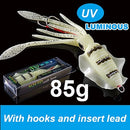 SUNMILE Fishing Soft Squid Lure 20g/60g/80g/100g/120g/150g Luminous/UV Squid Jig Fishing Lures For Sea Fishing Wobbler Bait