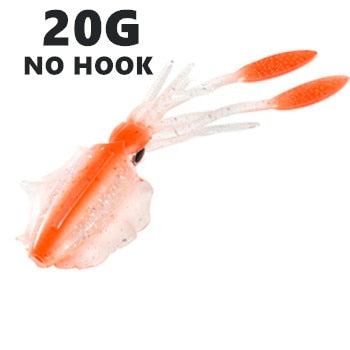 SUNMILE Fishing Soft Squid Lure 20g/60g/80g/100g/120g/150g Luminous/UV Squid Jig Fishing Lures For Sea Fishing Wobbler Bait