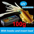 SUNMILE Fishing Soft Squid Lure 20g/60g/80g/100g/120g/150g Luminous/UV Squid Jig Fishing Lures For Sea Fishing Wobbler Bait