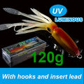 SUNMILE Fishing Soft Squid Lure 20g/60g/80g/100g/120g/150g Luminous/UV Squid Jig Fishing Lures For Sea Fishing Wobbler Bait