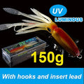 SUNMILE Fishing Soft Squid Lure 20g/60g/80g/100g/120g/150g Luminous/UV Squid Jig Fishing Lures For Sea Fishing Wobbler Bait