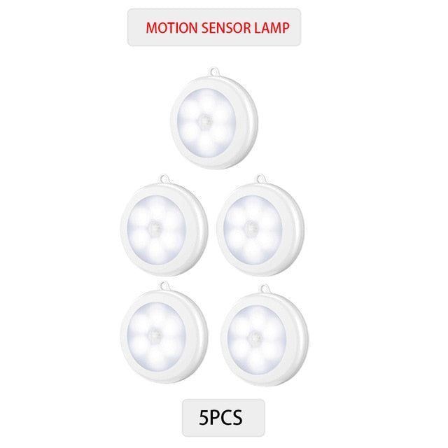 6/3 LEDs PIR Motion Sensor Light Cupboard Wardrobe Bedroom Night Lamp LED Under Cabinet Night Light For Closet Stairs Kitchen