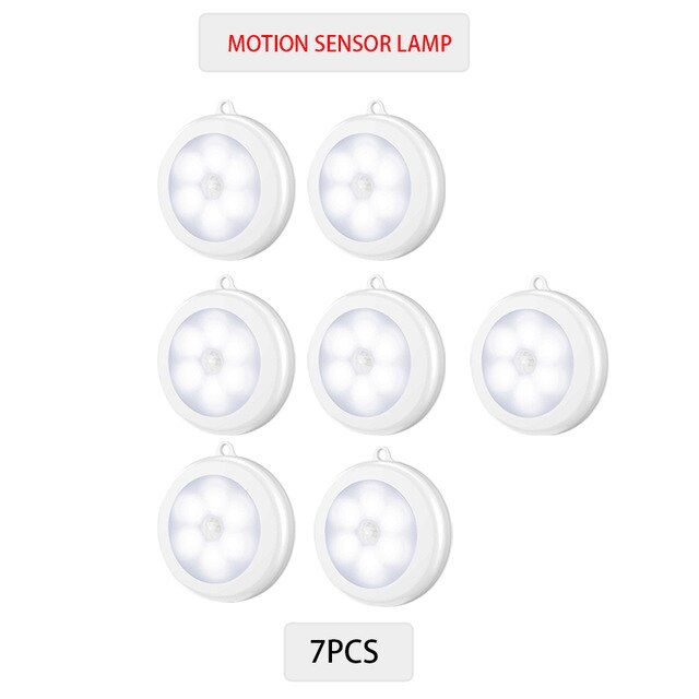 6/3 LEDs PIR Motion Sensor Light Cupboard Wardrobe Bedroom Night Lamp LED Under Cabinet Night Light For Closet Stairs Kitchen