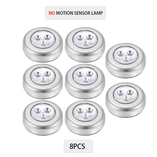 6/3 LEDs PIR Motion Sensor Light Cupboard Wardrobe Bedroom Night Lamp LED Under Cabinet Night Light For Closet Stairs Kitchen