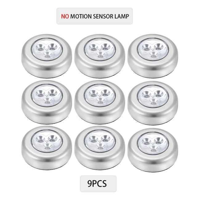 6/3 LEDs PIR Motion Sensor Light Cupboard Wardrobe Bedroom Night Lamp LED Under Cabinet Night Light For Closet Stairs Kitchen