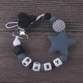 XCQGH Personalised Name Silicone Baby Pacifier Clips Chain Nipple Pacifier Chain with Mouse Holder for Baby, Baby Shower Gift