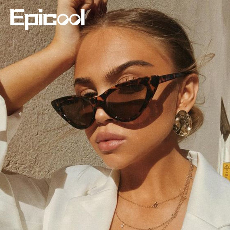 Epicool Cat Eye Sunglasses Women Plastic Frame Classic Sun glasses Ladies Retro Fashion Mirror Sunglasses UV400 oculos
