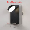 LED Wall Lights With Switch And USB Interface Fashion White Black Lamp Fixture Corridor Aisle Lighting Art Luminaire Wandlamp