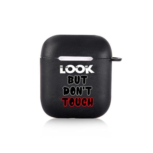 Silicone Case for Apple Airpods 1 2 Cases Cover Slogan Simple Text Dont touch airpods Earphone Cover for Airpods Pro capa Bags
