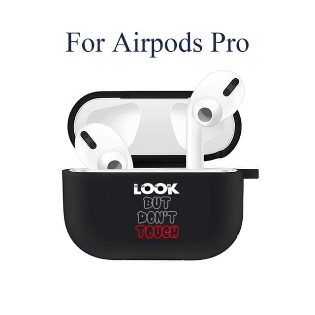 Silicone Case for Apple Airpods 1 2 Cases Cover Slogan Simple Text Dont touch airpods Earphone Cover for Airpods Pro capa Bags
