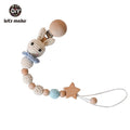 Let's Make 1pc Baby Pacifier Dummy Luxury Nipple Chain Soother Feeder Pacifier Silicone Crochet Beads Panda Rabbit Food Grade