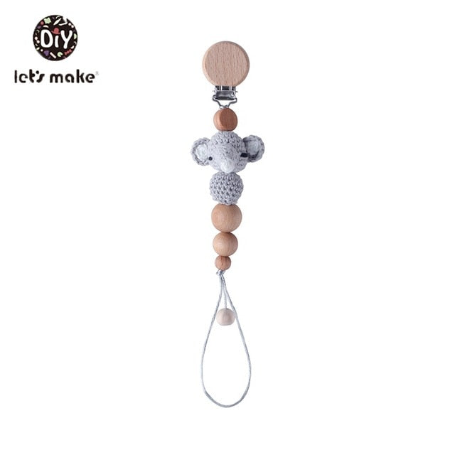 Let's Make 1pc Baby Pacifier Dummy Luxury Nipple Chain Soother Feeder Pacifier Silicone Crochet Beads Panda Rabbit Food Grade