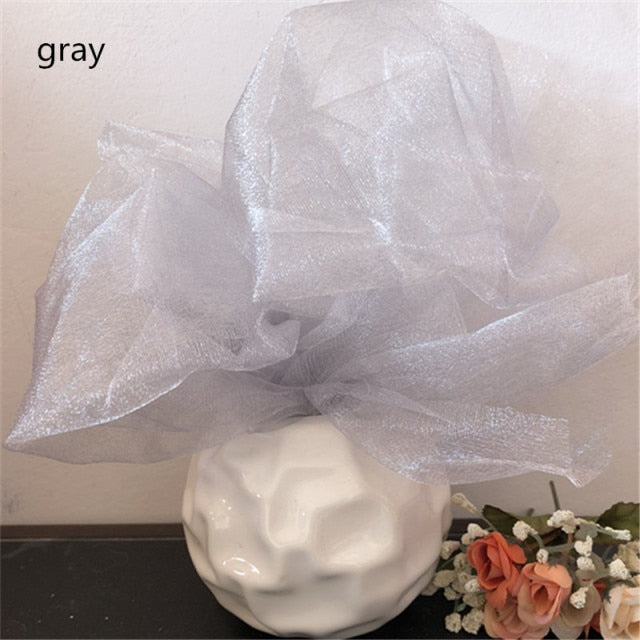 5M 10M Tulle Roll Crystal Fabric Organza Tulle Roll Spool Wedding Decoration Birthday Party Kids Baby Shower Wedding Decorations