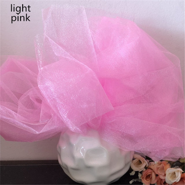 5M 10M Tulle Roll Crystal Fabric Organza Tulle Roll Spool Wedding Decoration Birthday Party Kids Baby Shower Wedding Decorations