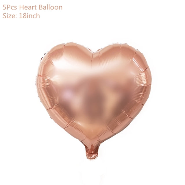 Rose Gold Wedding Birthday Party Balloons Happy Birthday Letter Foil Balloon Baby Shower Anniversary Event Party Decor Supplies