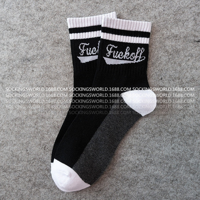 Men socks autumn winter funny socks gift colorful crew cotton Couple sports socks print calcetines hombre breathabl sox