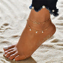 S054 Bohemian Silver Color Anklet Bracelet On The Leg Fashion Heart Female Anklets Barefoot For Women Leg Chain Beach Foot Jewel