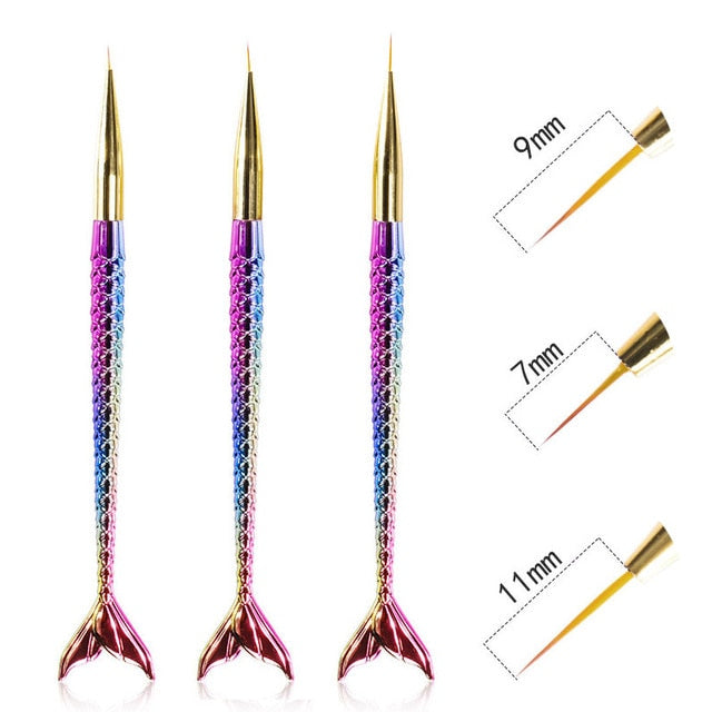 Nail Art Brush Set Manicure Tools Gradient Gel Nail Polish Builder Drawing Carving Ombre Brushes French Nail Design Painting Pen