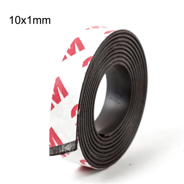 1 Meter 10*1 10*2 12*2 15*1 20*1 30*1 mm self Adhesive Flexible Soft Magnetic Strip Rubber Magnet Tape width 10mm/15mm/30mm