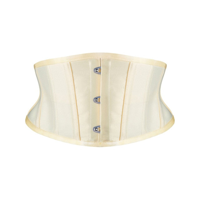 Burvogue Women Waist Trainer Corsets Slimming Shaper Belt Short Torso Satin Underbust Corset Sexy Lace Up Bustiers & Corsets