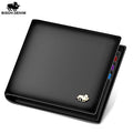 BISON DENIM Genuine Leather Men Wallets Brand Luxury RFID Bifold Wallet Zipper Coin Purse Business Card Holder Wallet N4470