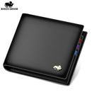 BISON DENIM Genuine Leather Men Wallets Brand Luxury RFID Bifold Wallet Zipper Coin Purse Business Card Holder Wallet N4470