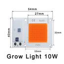 LED Grow COB Light Chip Full Spectrum AC 220V 10W 20W 30W 50W No need driver For Growth Flower Seedling Grow Plant Lighting