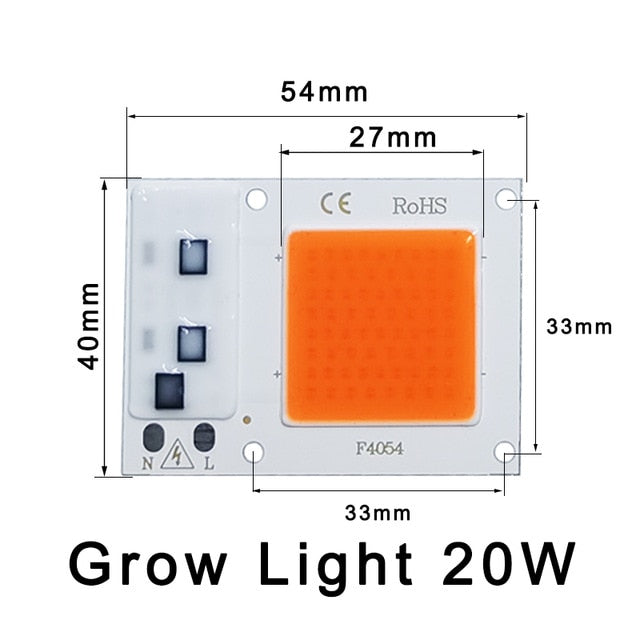 LED Grow COB Light Chip Full Spectrum AC 220V 10W 20W 30W 50W No need driver For Growth Flower Seedling Grow Plant Lighting