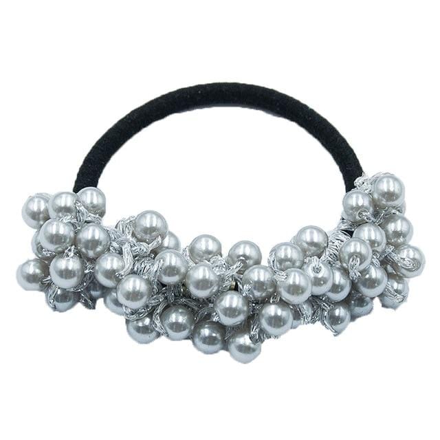 Ruoshui Woman Big Pearl Hair Ties Fashion Korean Style Hairband Scrunchies Girls Ponytail Holders Rubber Band Hair Accessories