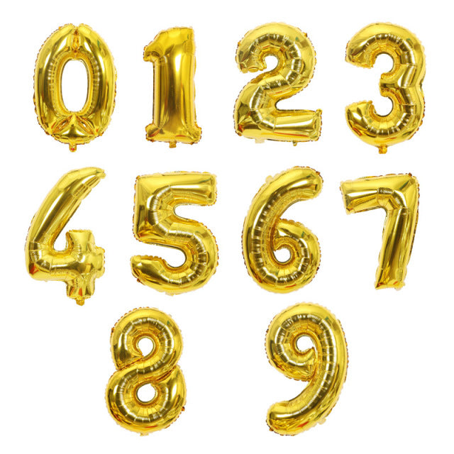 Big Size Gold Sliver Rose Gold Number Balloon Birthday Wedding  Party Decorations Foil Balloons Kid Boy toy Baby Shower