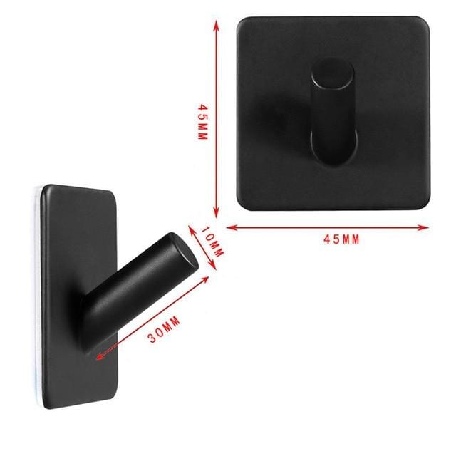 SUS304 Black Robe Hook Wall Hook Towel Hook for Bathroom Stainless Steel Coat Hook Rustproof Hook Hanger for Kitchen Hardware