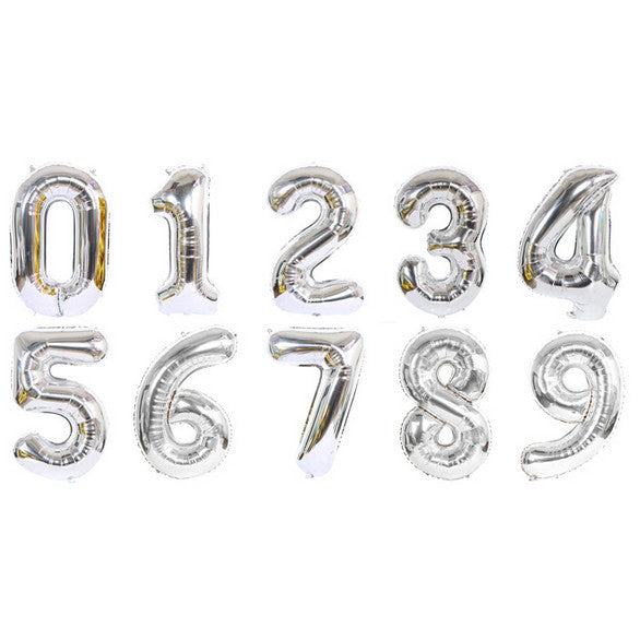 32/40inch Number Aluminum Foil Balloons Rose Gold Silver Digit Figure Balloon Child Adult Birthday Wedding Decor Party Supplies