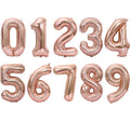 32/40inch Number Aluminum Foil Balloons Rose Gold Silver Digit Figure Balloon Child Adult Birthday Wedding Decor Party Supplies