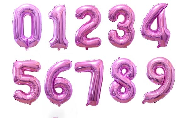 32/40inch Number Aluminum Foil Balloons Rose Gold Silver Digit Figure Balloon Child Adult Birthday Wedding Decor Party Supplies