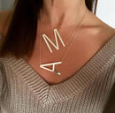 Large Initial Necklace 100% Stainless Steel Jewelry Big Letter Necklace A-Z Gold Necklace Monogram Necklace Gifts