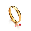 Letdiffery Smooth Stainless Steel Couple Rings Gold Simple 4MM Women Men Lovers Wedding Jewelry Engagement Gifts